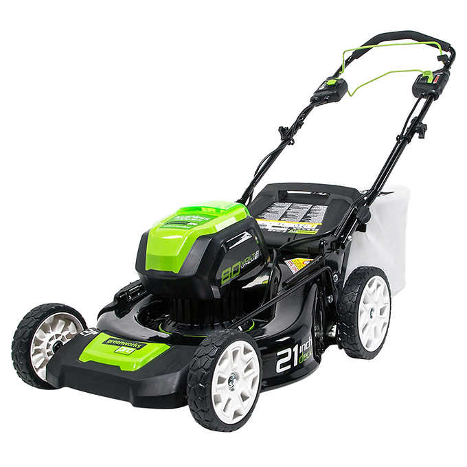 Greenworks 80V 21" Self-Propelled Lawn Mower with 1 Extra Blade, 2.0 AH + 4.0 AH Battery and Charger Included