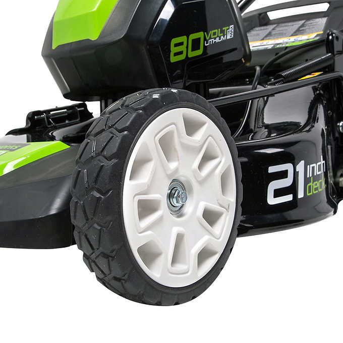 Greenworks 80V 21" Self-Propelled Lawn Mower with 1 Extra Blade, 2.0 AH + 4.0 AH Battery and Charger Included