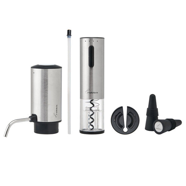 Rabbit 5-piece Wine Tool Set with Electric Corkscrew and Aerator