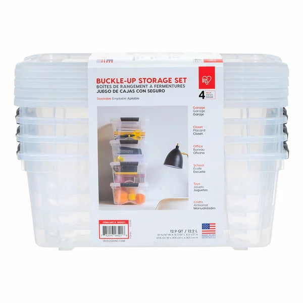 Iris 12.9 Quart Buckle Up Storage Set