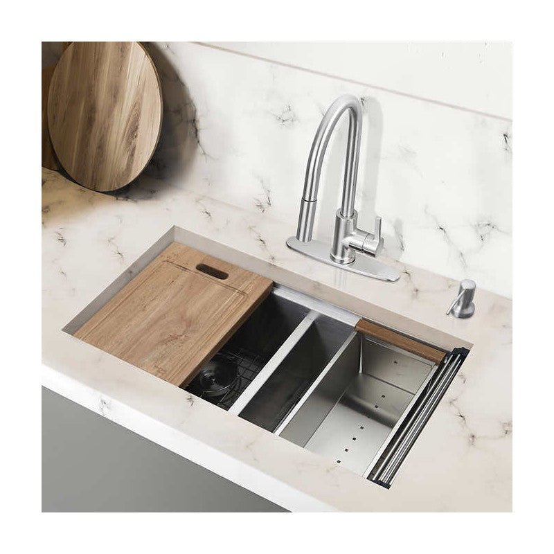 Kitchen Sink Station and Faucet Set