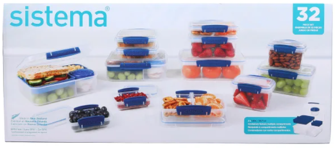 SISTEMA FOOD STORAGE SET 32 PIECES