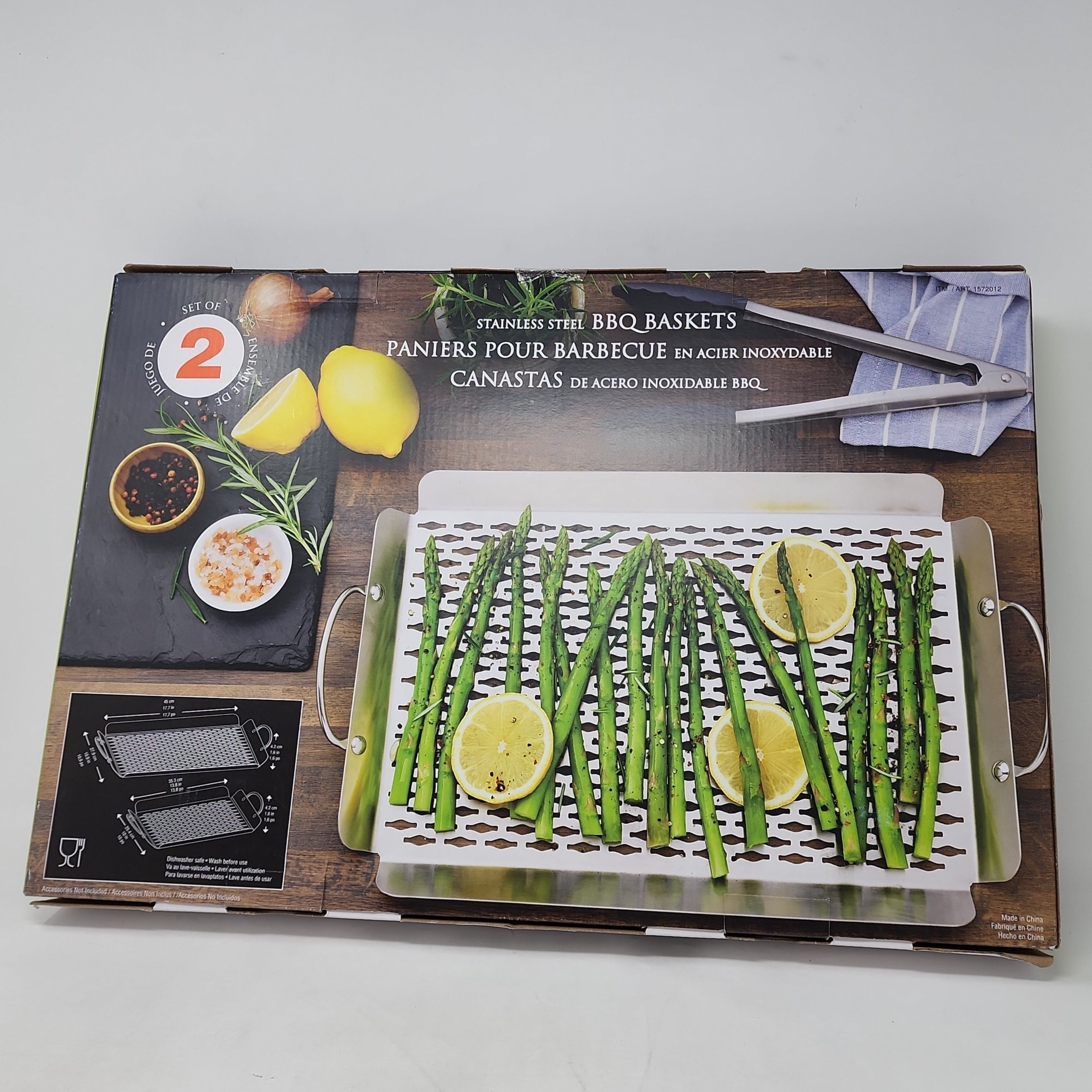 STAINLESS STEEL BBQ BASKET PACK OF 2