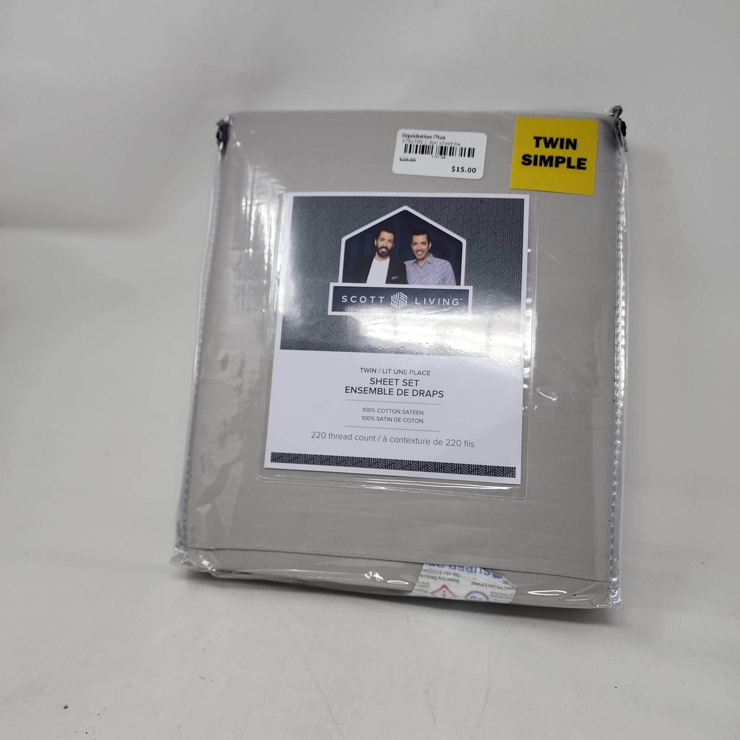 3PC SCOTT LIVING COTTON SHEETS TW