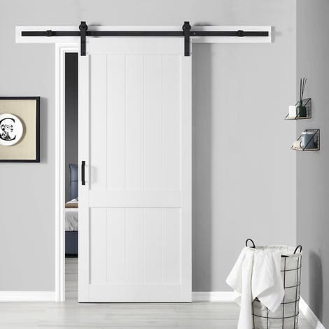 OVE BARN DOOR WHITE missing some hardware, sold as is