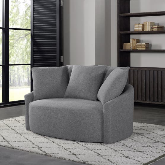 Thomasville 59" Fabric Swivel Chair
