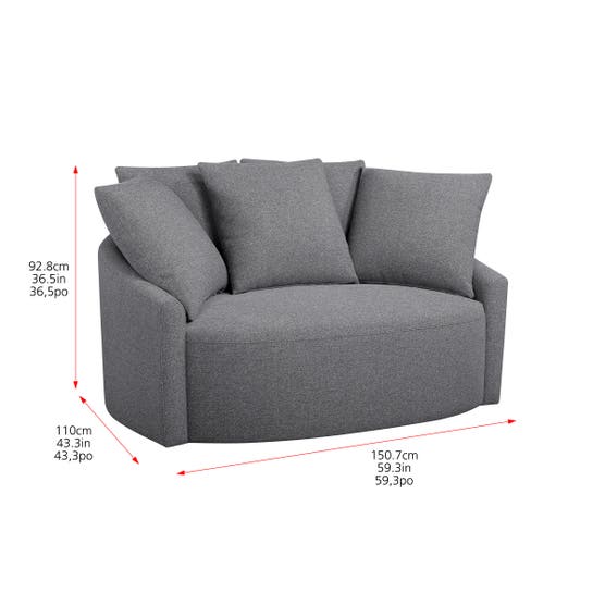 Thomasville 59" Fabric Swivel Chair