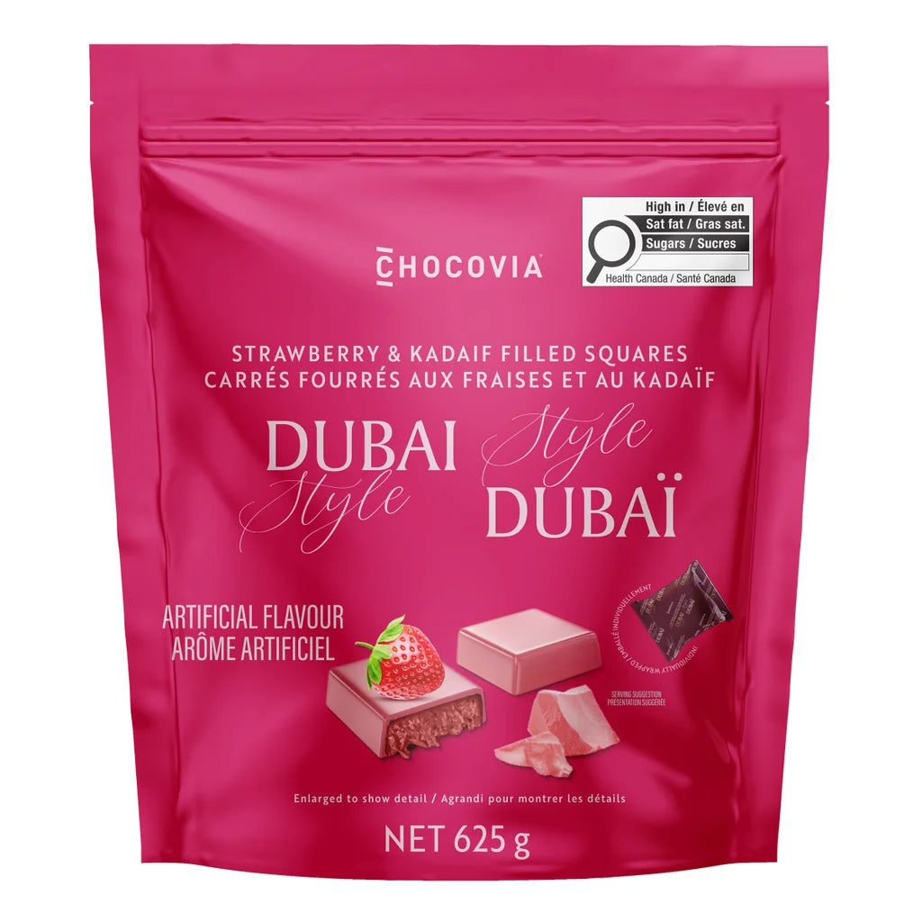 Chocovia Strawberry and Kadaif Filled Squares Dubai Style, 625 g