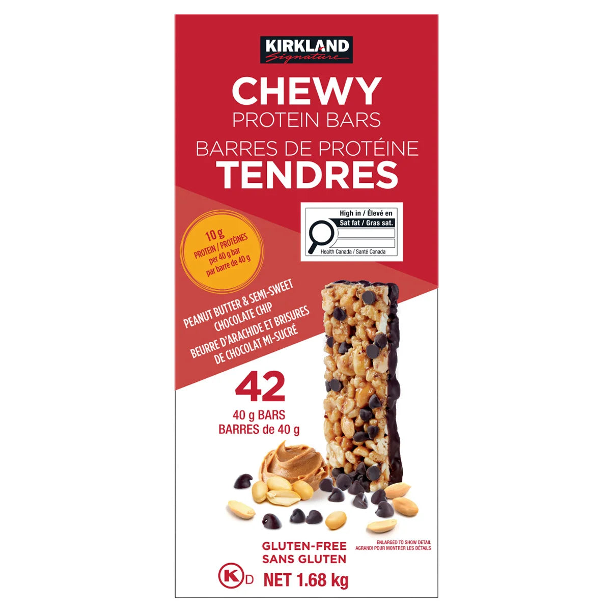 Kirkland Signature Chewy Protein Bars, 42 × 40 g