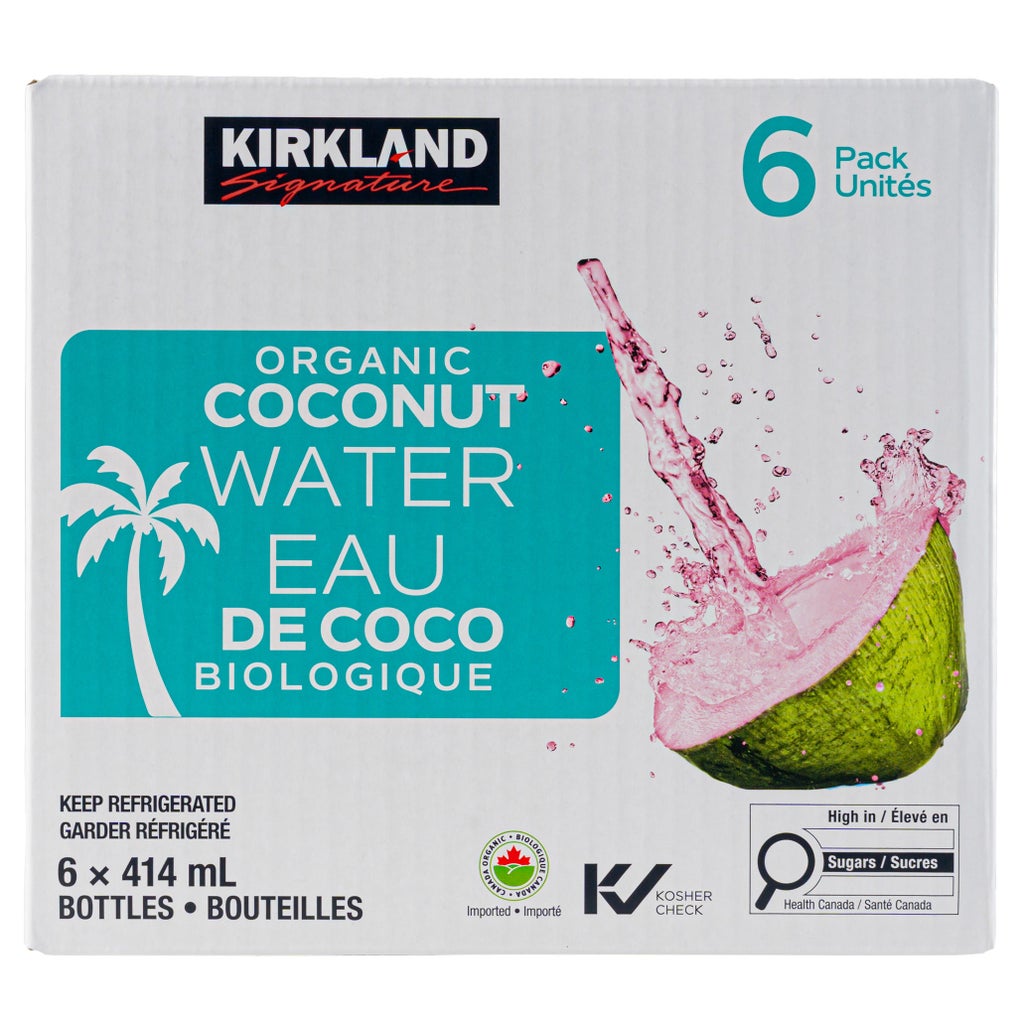 Kirkland Signature Organic Coconut Water, 6 × 414 mL