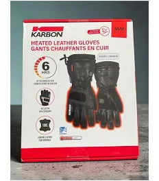 Karbon Heated Ski Gloves Goatskin Leather with 2 Lithium- Polymer Battery (SIZE XL)