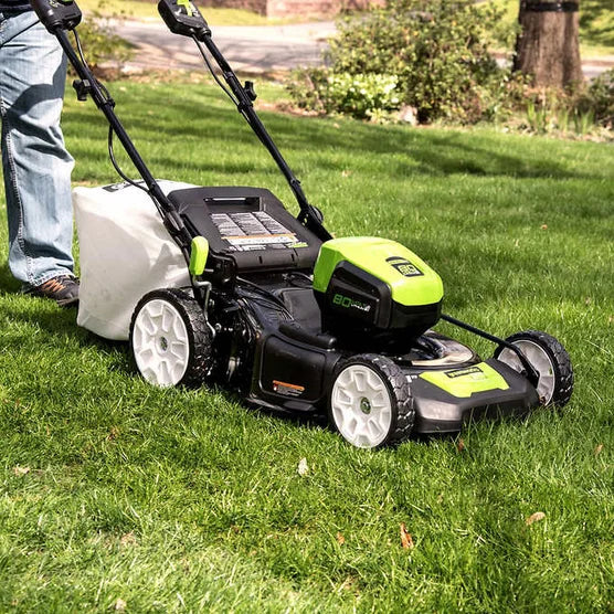 Greenworks 80V TRIO Combo 21-in Brushless Push Mower & 16-in Brushless String Trimmer & 730 CFM - 170 MPH Brushless Blower Combo, (2) 2.0Ah Batteries and 4A Rapid Charger Included