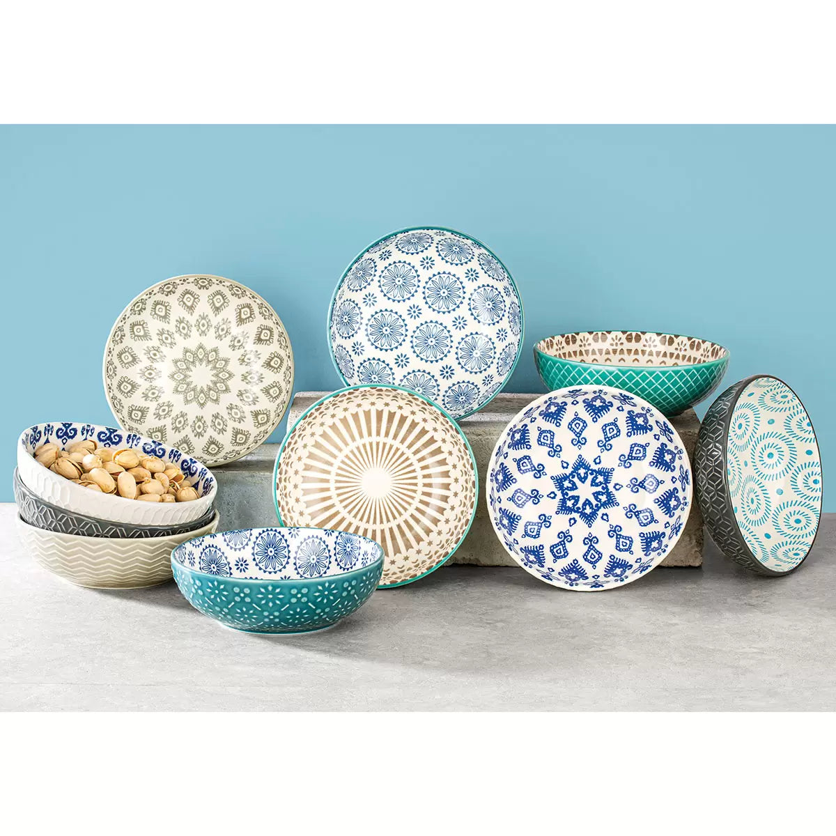 Signature Housewares Stoneware Bowls 10 Piece Set