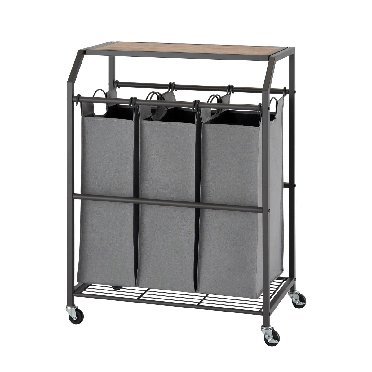 Trinity 3-bag Laundry Cart with Flip Top