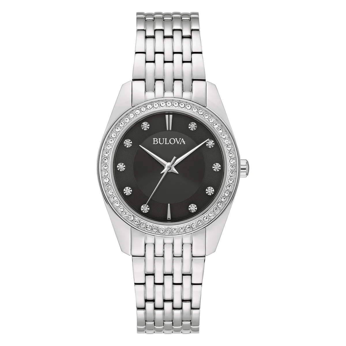 Bulova Classic Crystal Stainless Steel Quartz Ladies Watch