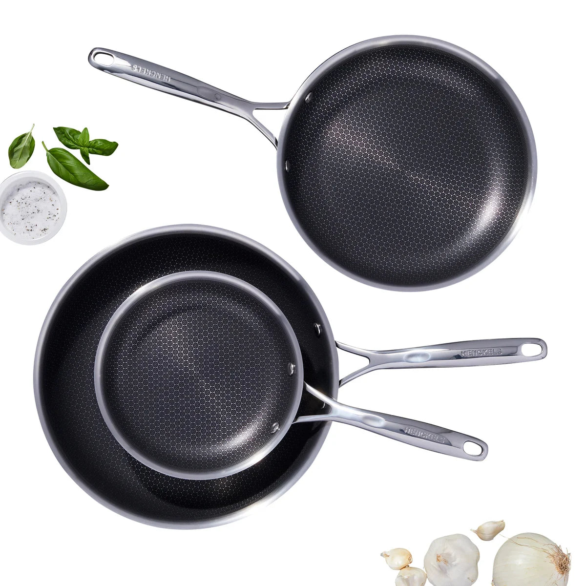 Henckels Paradigm Stainless Steel Skillet Set, 3-piece