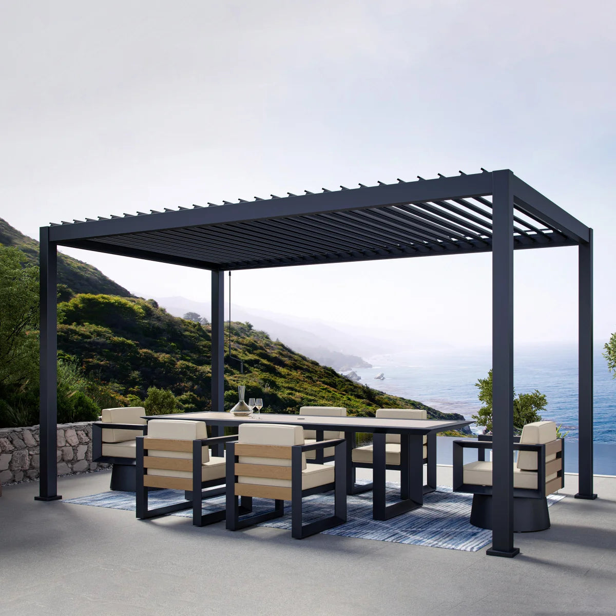 Mirador 8.8 ft. x 14.4 ft. Adjustable Louvered Aluminum Pergola