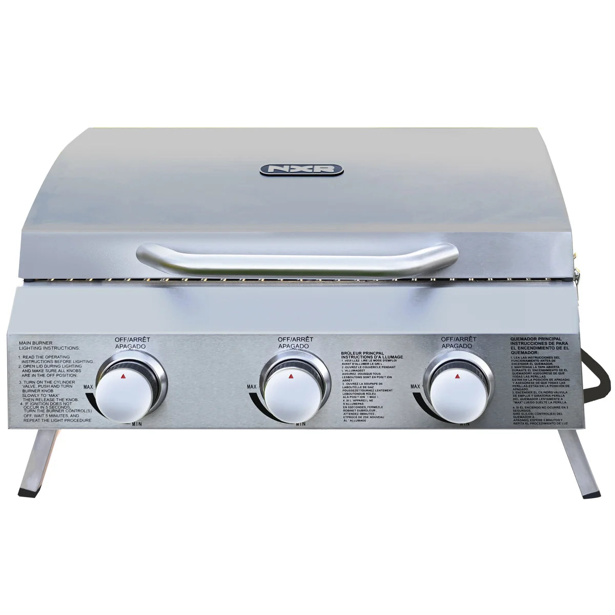 NXR 3 Burner 24,000 BTU Portable Propane Gas BBQ Grill