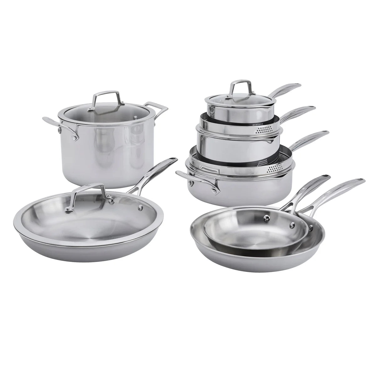 Henckels Tri-Ply Clad Stainless Steel 12-piece Cookware Set
