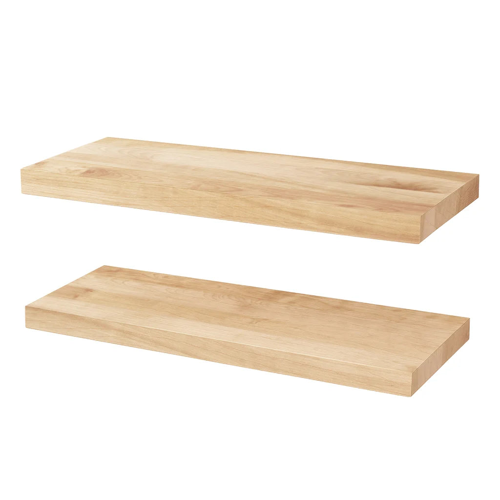 Luxuria Canadian Birch Floating Shelves, Pack of 2