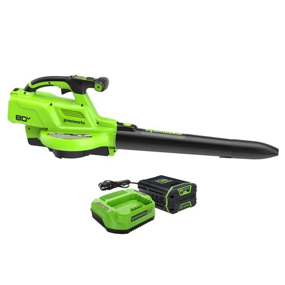 Greenworks 80V 3-in-1 620 CFM 270 MPH Blower Vacuum, 4.0Ah Battery and 2A Charger Included