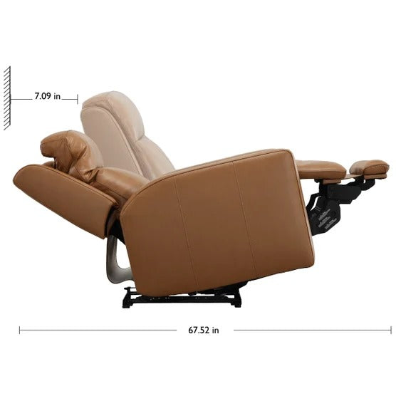 Simon Li Wren Leather 2 Power Headrest Sofa with Zero Gravity, Brown
