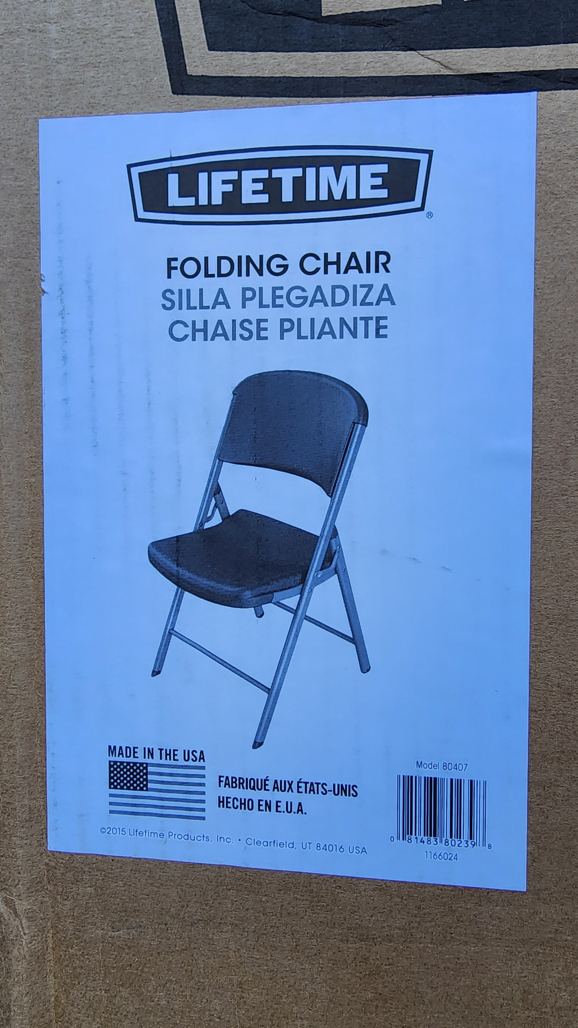 Lifetime Commercial Folding Chairs, Black, 4-pack