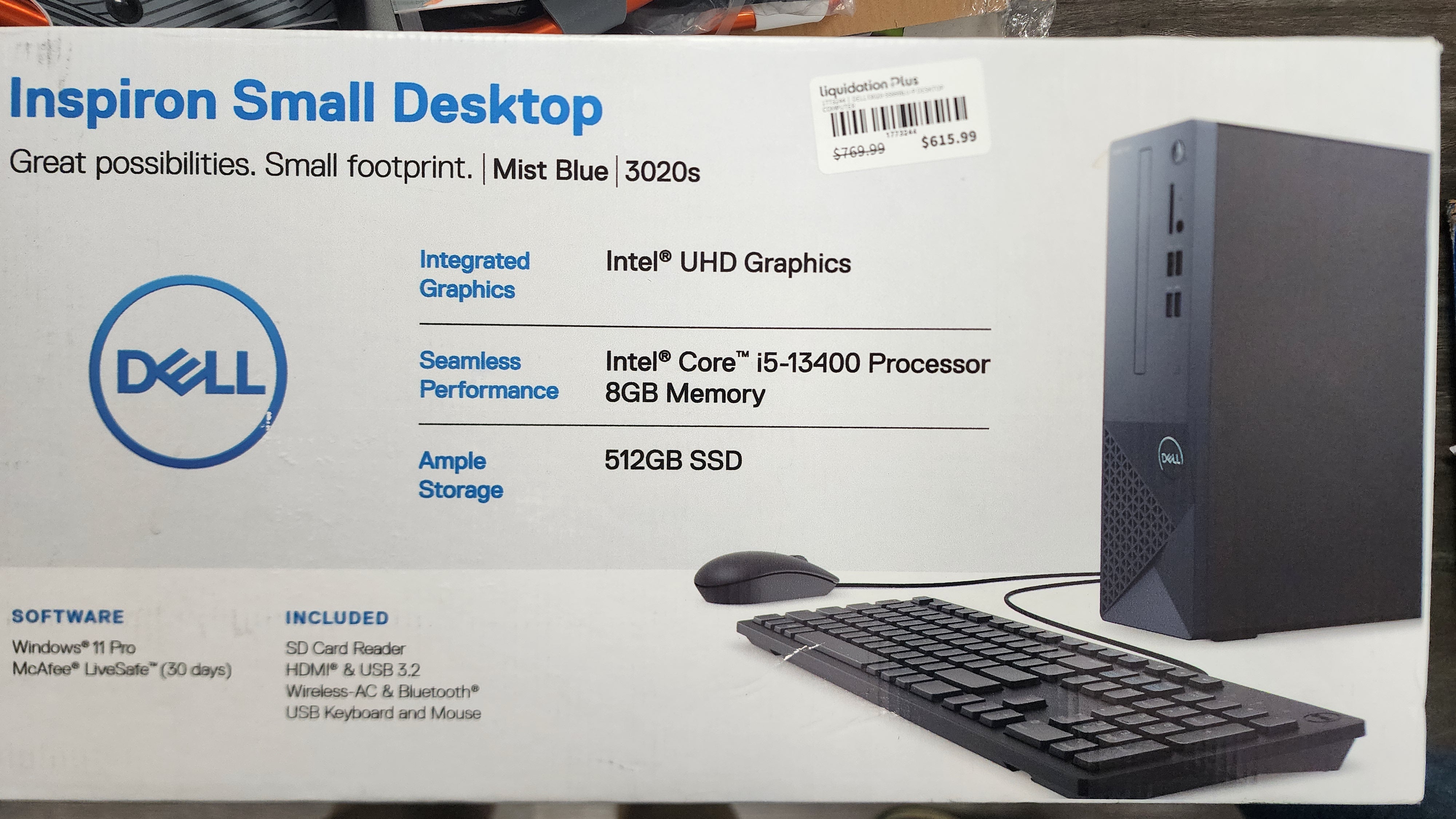 Dell Inspiron Small Desktop, Intel Core i5-13400 – 8GB RAM, 512GB SSD