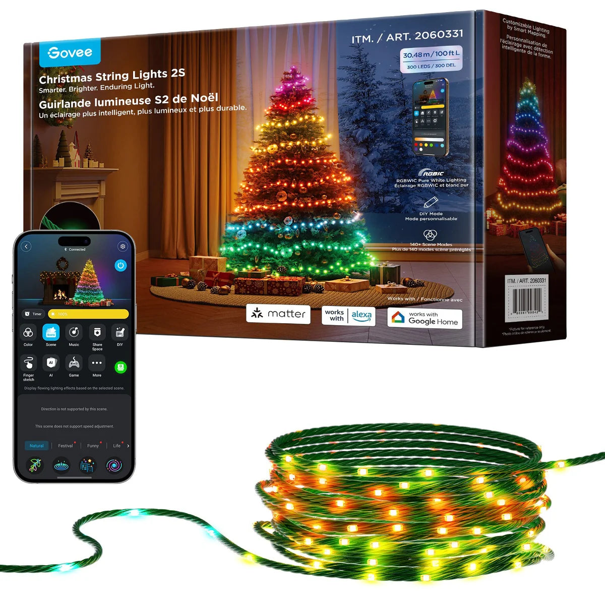 GOVEE 30.48 m (100 ft) Christmas String Lights 2S