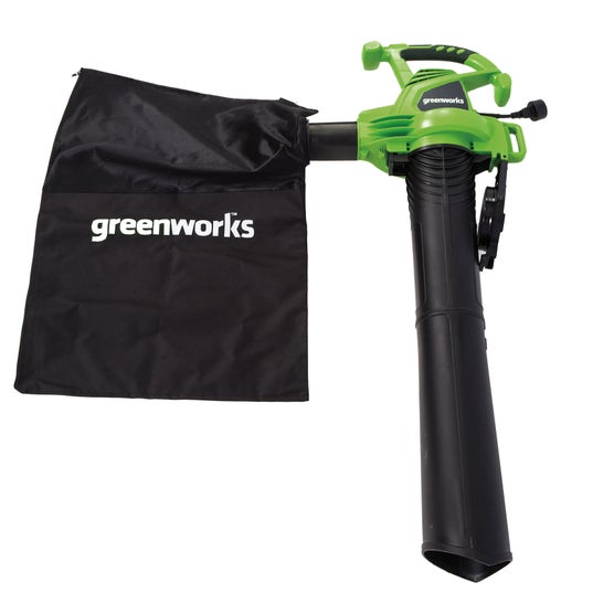 Greenworks 12A Corded 235 MPH / 380 CFM 3-in-1 Blower, Mulcher & Leaf Vacuum