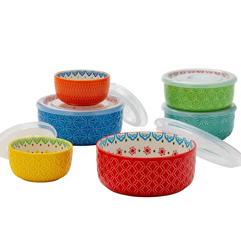 Signature Housewares Morocco Bowls with Lids, 6-piece
