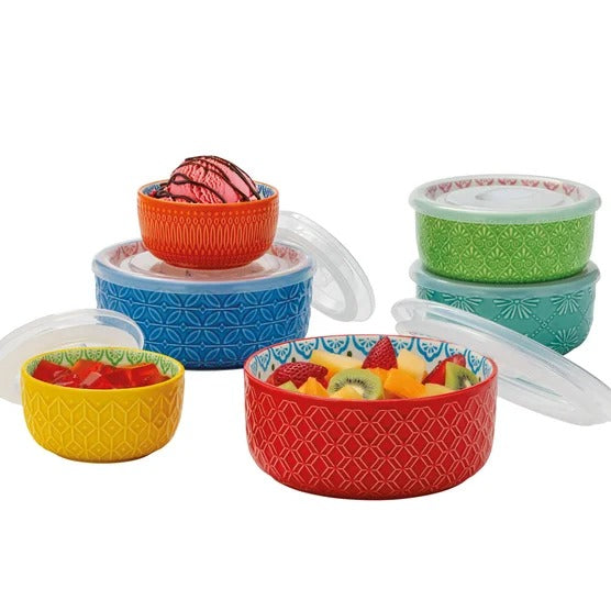 Signature Housewares Morocco Bowls with Lids, 6-piece
