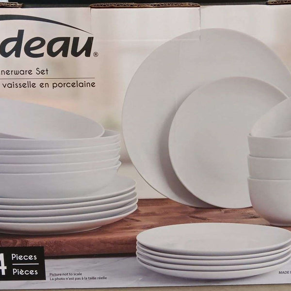 TRUDEAU 24PC PORCELAIN DINNERWARE SET