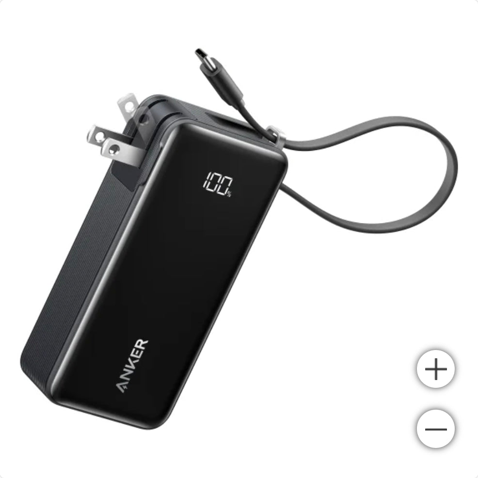 Anker 10K Wireless Portable Charger with Built-In USB-C Cable