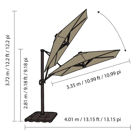 EASONS SENTRY CANTILEVER UMBRELLA LED LIGHTS 10FT