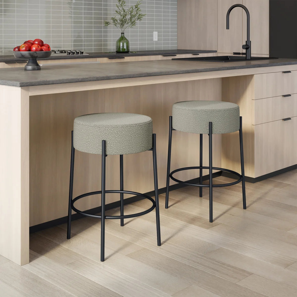 Amisco Clovis Fabric Counter Stool
