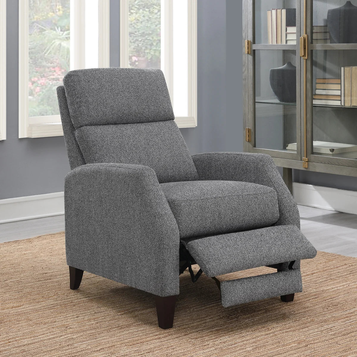 GREY PUSHBACK RECLINER