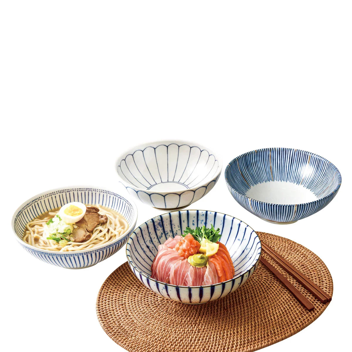 Attic & Base Wide Noodle Bowls, 4-pieces