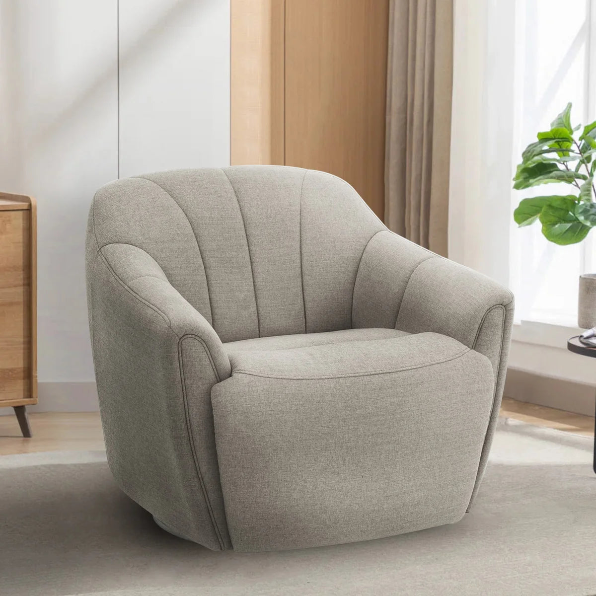 Fiona Fabric Swivel Chair with Power Footrest
