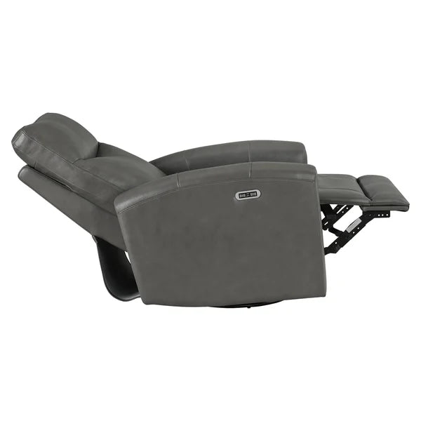 Westwood Falls Top-grain Leather Swivel Glider Power Recliner