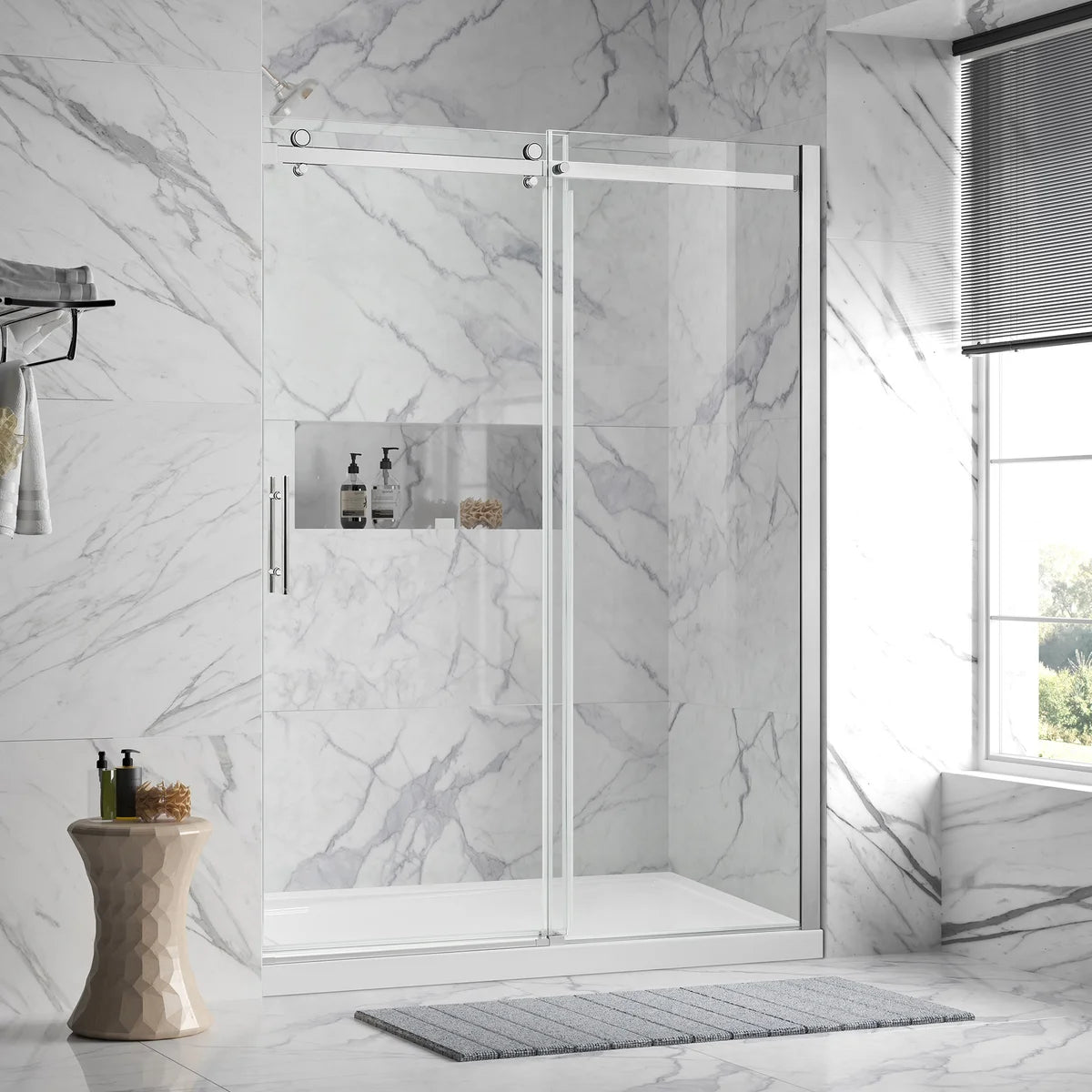 OVE Decors Elias 60 in Alcove Shower Kit (Chrome)