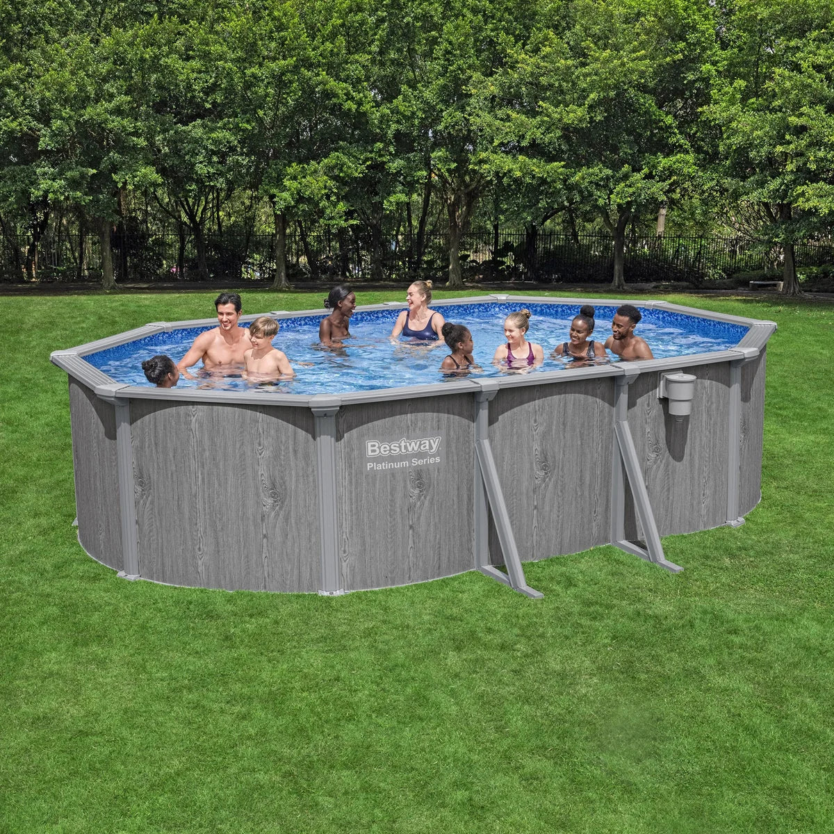 Bestway Power Steel Oval Above-ground Pool - 5.50 m (18 ft) (2 boxes)