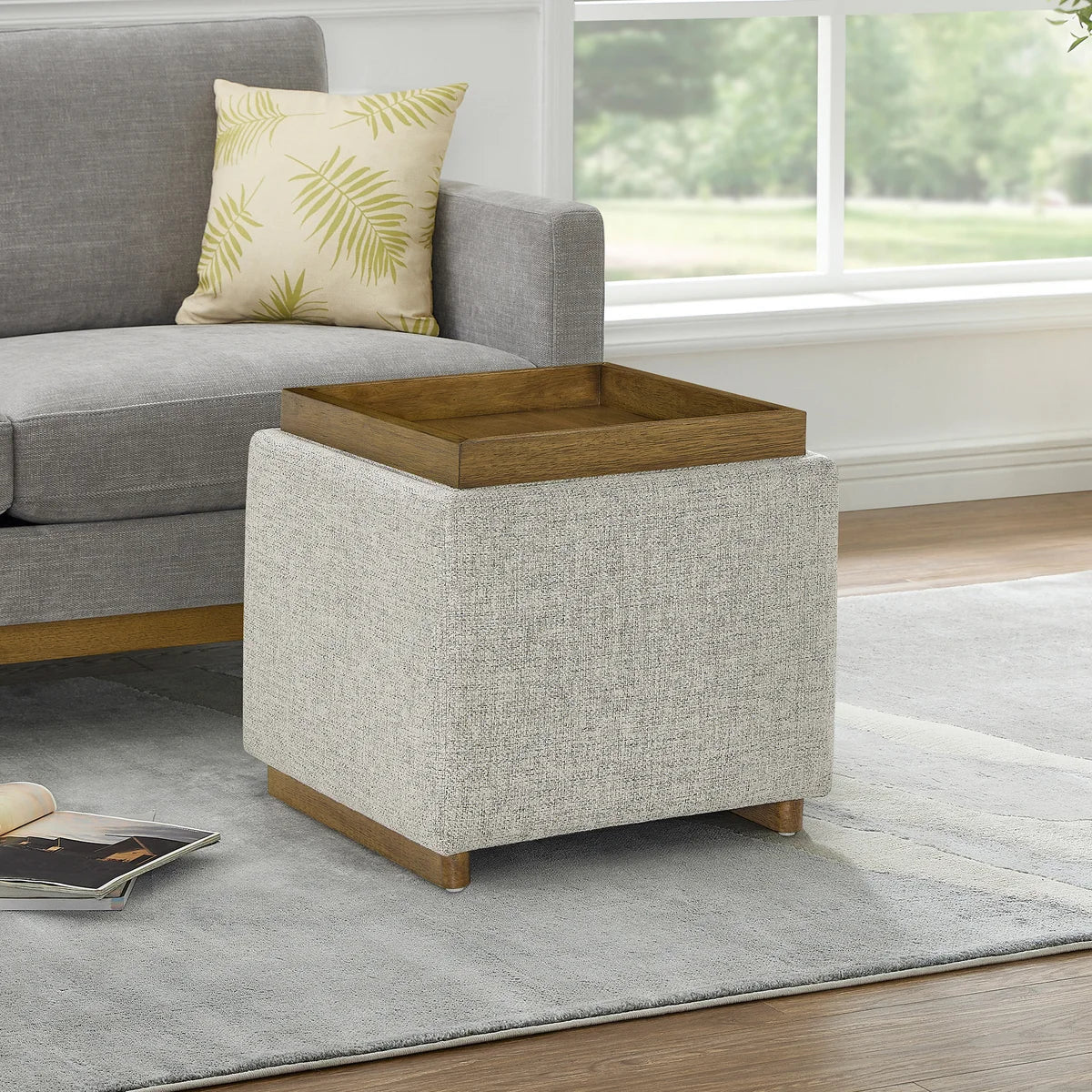 Thomasville Small Fabric Storage Ottoman