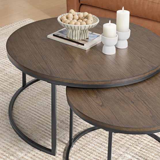 Bayside Furnishings 2-piece Nesting Table Set, 96.5 cm (38 in.) and 58.4 cm (23 in.)