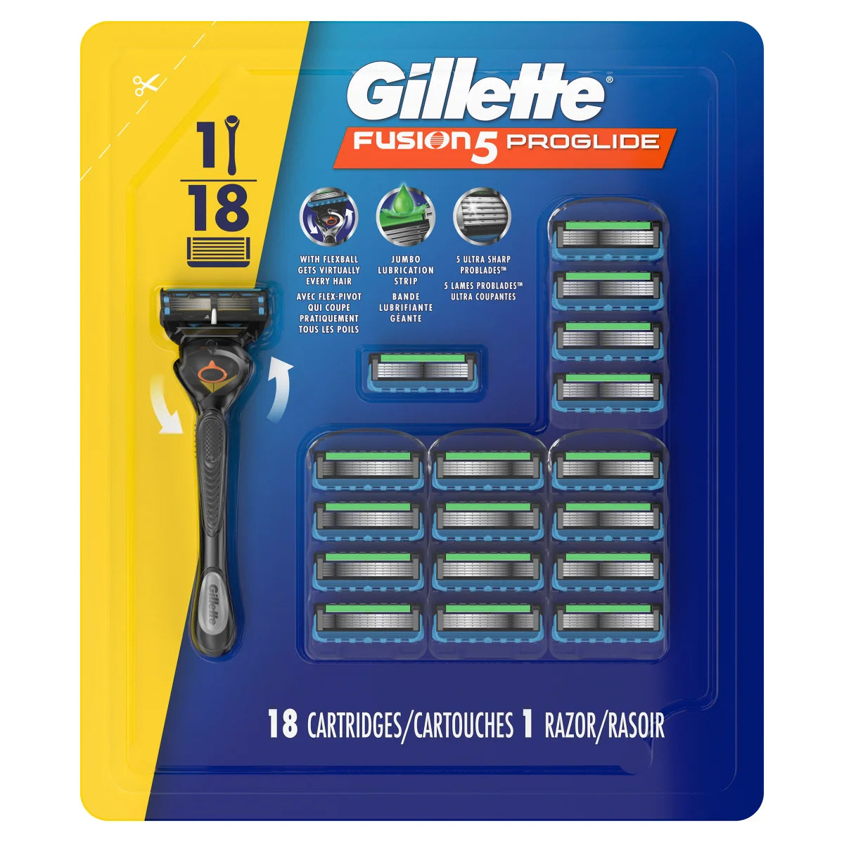 Gillette Fusion5 Proglide Razor + 18 Cartridges