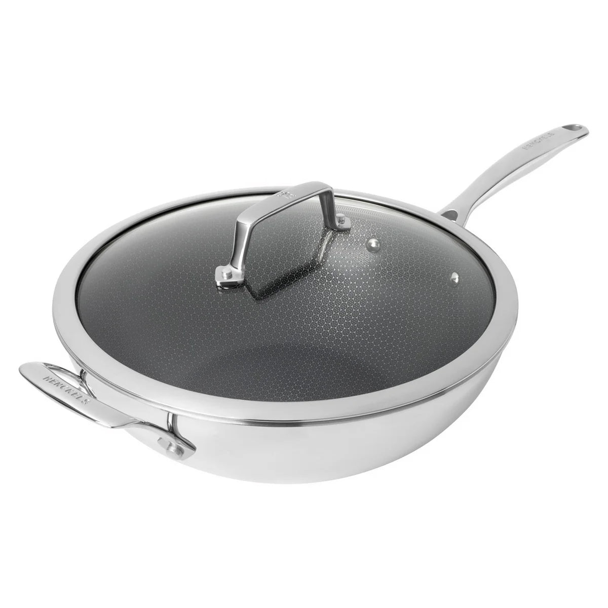 HENCKELS Paradigm Hybrid Ceramic Non-stick Tri-ply Clad Wok with Glass Lid, 30cm (12 in.)