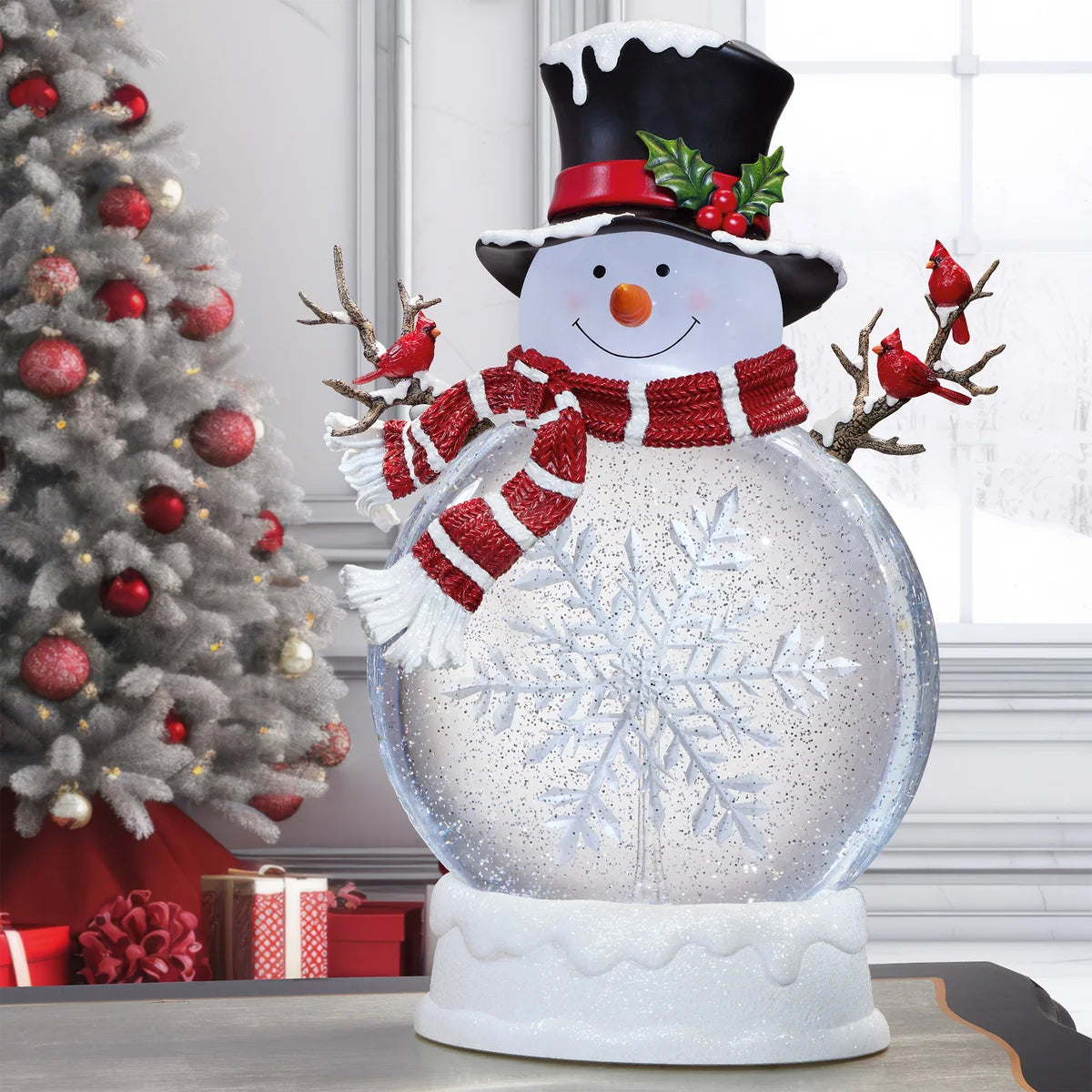 45.7 cm (18 in.) Holiday Snowman with Glitter and LED Lights