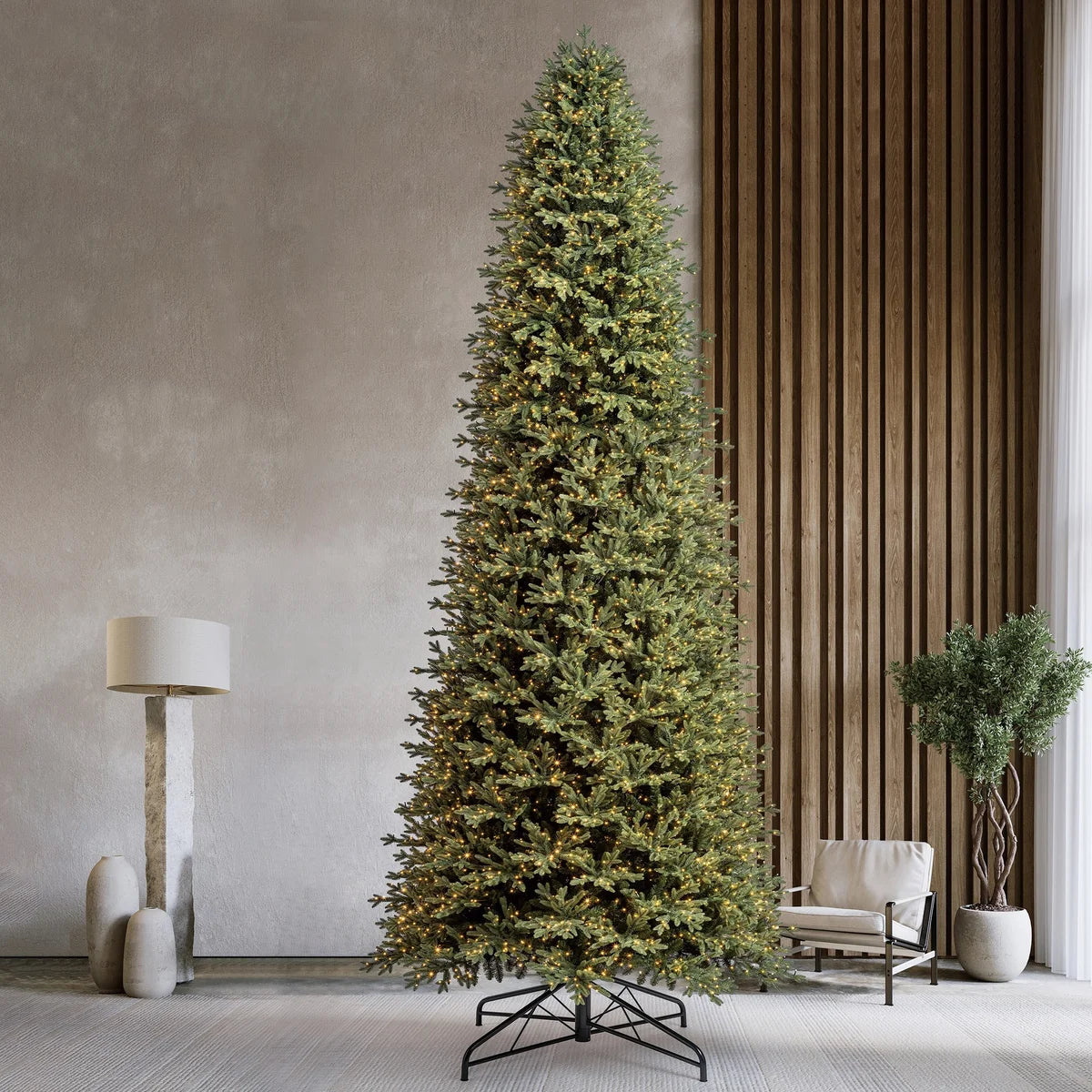 15ft (4.6m) Pre-Lit Aspen Artificial Christmas Tree With 6,000 Colour-Changing LED Lights