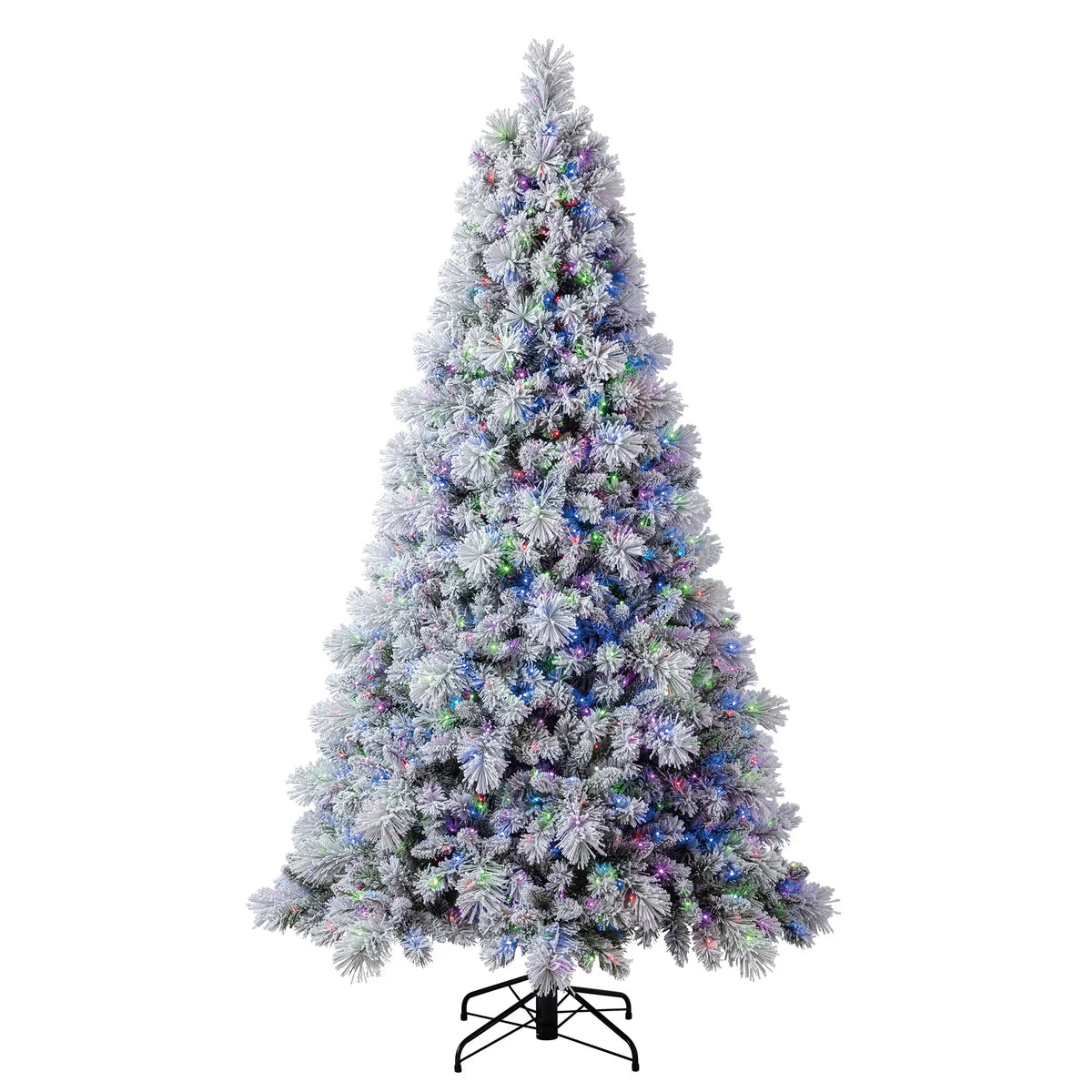 7.5 ft Pre-Lit Glitter Flocked Cashmere Artificial Christmas Tree, 1,150 Color-Changing Radiant Micro Twinkle LED Lights