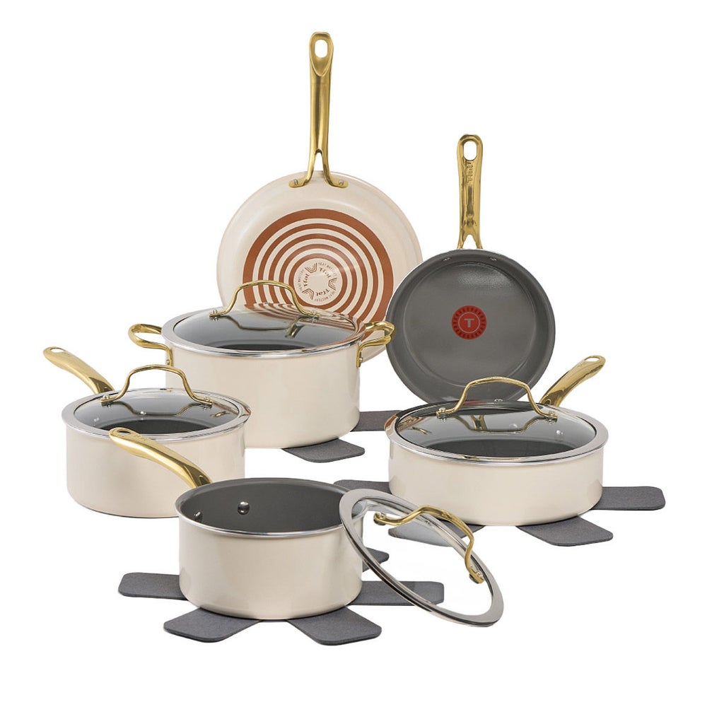T-fal Preserve Ceramic Cookware Set, 13-piece